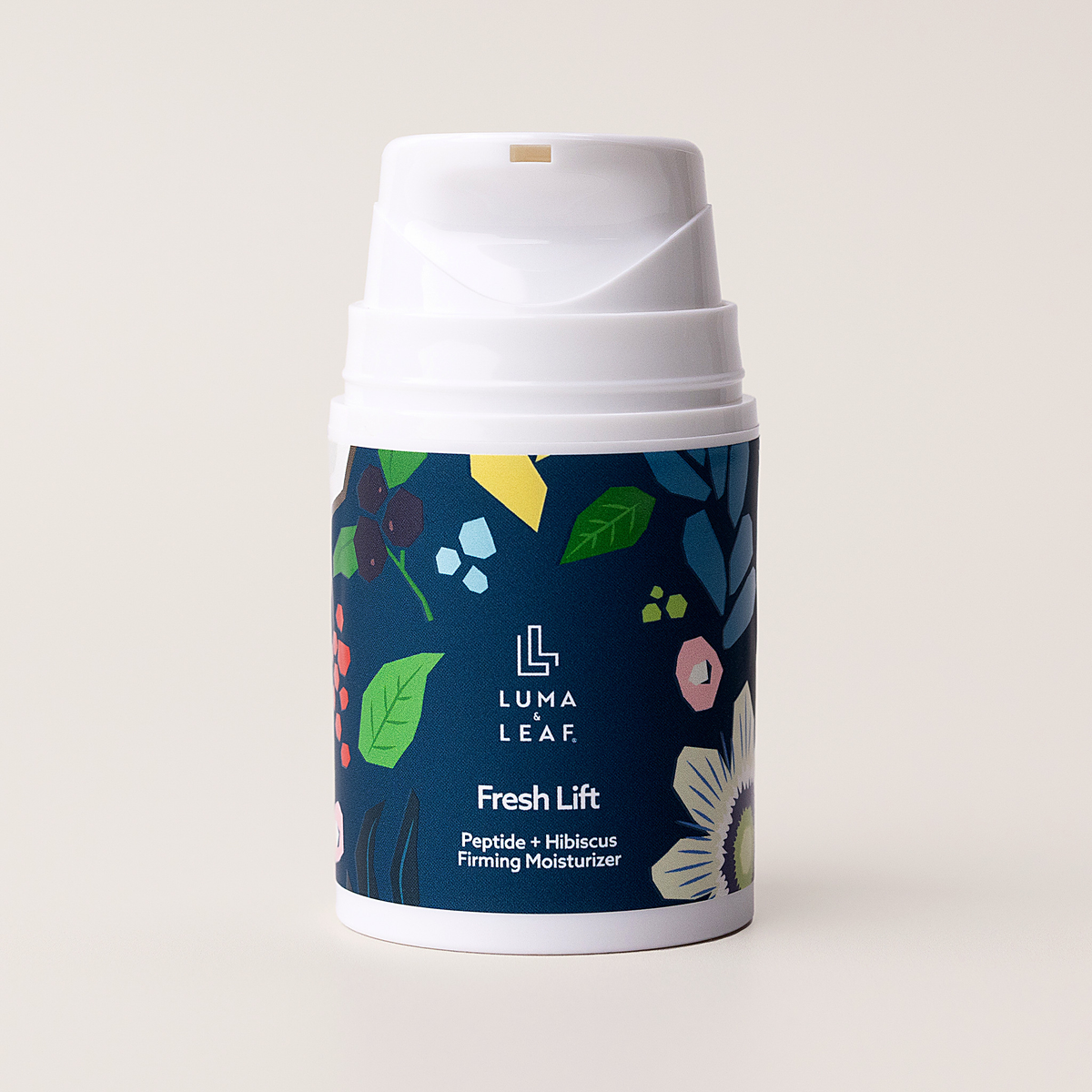 Luma & Leaf Fresh Lift Peptide Moisturizer with hibiscus, pump jar