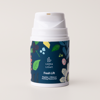 Luma & Leaf Fresh Lift moisturizer for aging skin with peptides and hibiscus