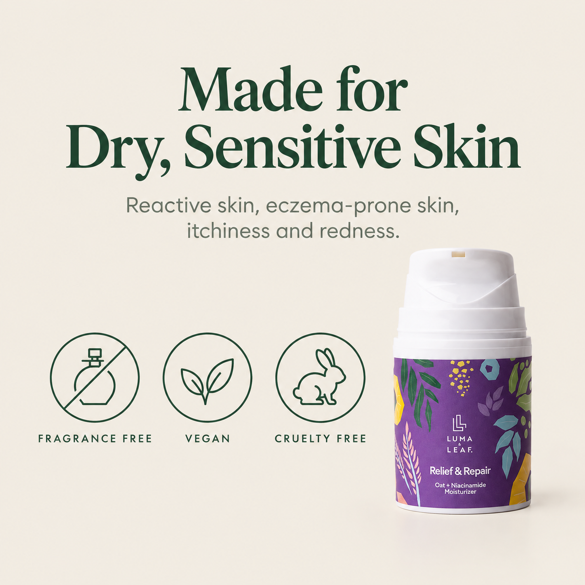 Who Relief and Repair oat and niacinamide moisturizer is made for