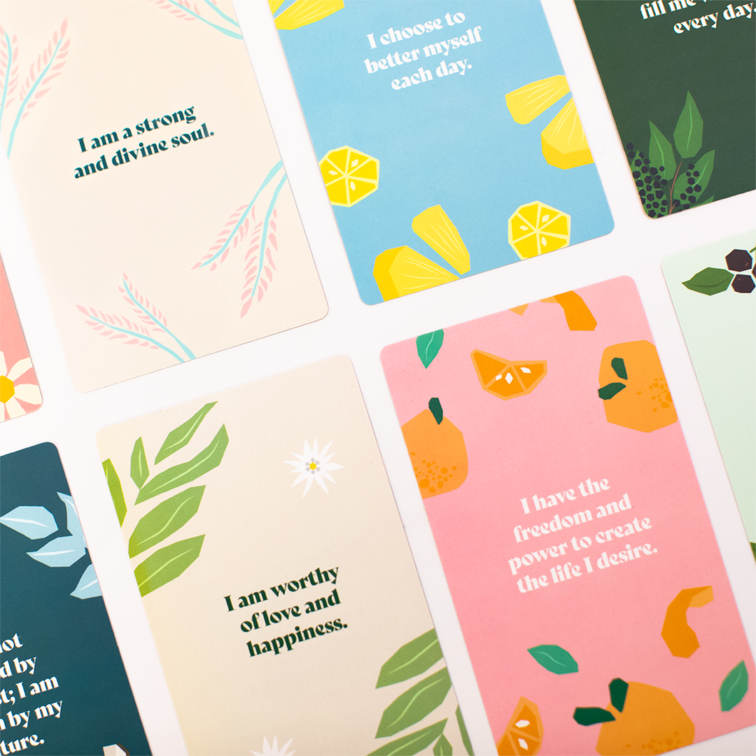 You're Doing Great Sweetie affirmation cards spread out